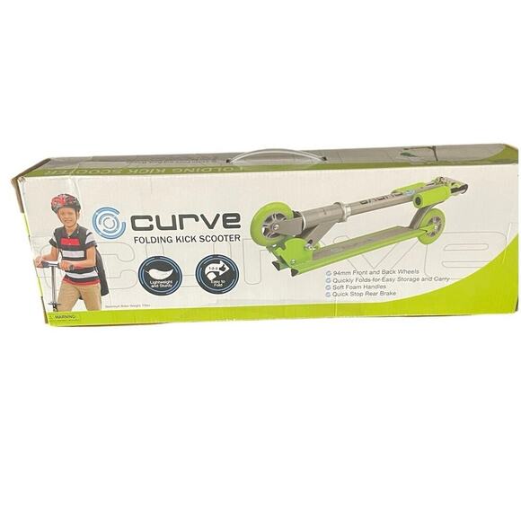 FOLDING SCOOTER FOR AGES 5-8 YEARS OLD CURVE BRAND LIGHTWEIGHT STURDY GREEN - Picture 12 of 14